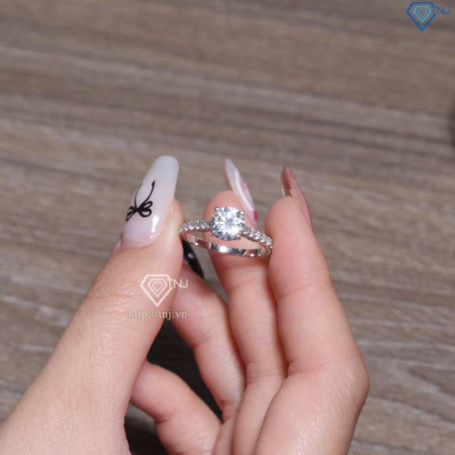 Nhẫn bạc nữ xi kim hoa văn sang trọng NN0569-XK