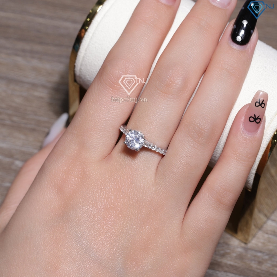 Nhẫn bạc nữ xi kim hoa văn sang trọng NN0569-XK