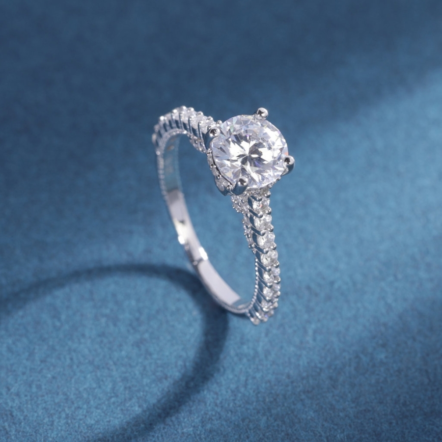 Nhẫn bạc nữ xi kim hoa văn sang trọng NN0569-XK