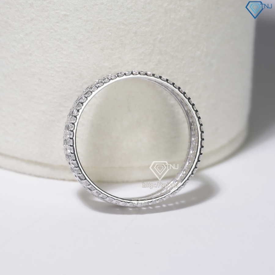 Nhẫn bạc nữ dạng tròn kim tiền xi kim NN0570-XK