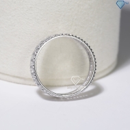 Nhẫn bạc nữ dạng tròn kim tiền xi kim NN0570-XK