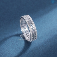 Nhẫn bạc nữ dạng tròn kim tiền xi kim NN0570-XK