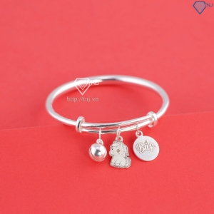 Lắc bạc dạng kiềng cho bé sơ sinh khắc tên hình con ngựa LTT0229