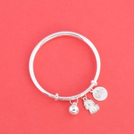 Lắc bạc dạng kiềng cho bé sơ sinh khắc tên hình con ngựa LTT0229