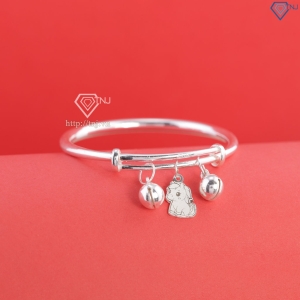 Lắc bạc dạng kiềng cho bé sơ sinh khắc tên hình con ngựa LTT0230