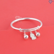 Lắc bạc dạng kiềng cho bé sơ sinh khắc tên hình con ngựa LTT0230