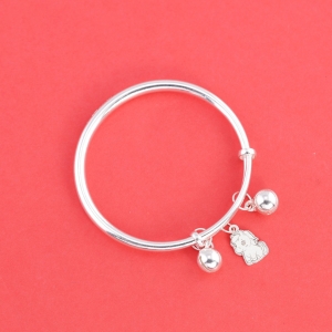 Lắc bạc dạng kiềng cho bé sơ sinh khắc tên hình con ngựa LTT0230