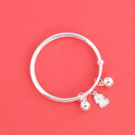 Lắc bạc dạng kiềng cho bé sơ sinh khắc tên hình con ngựa LTT0230