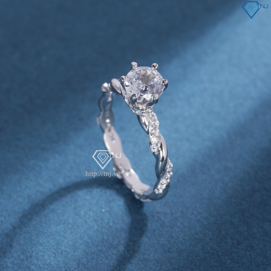 Nhẫn bạc nữ dạng xoắn xi kim NN0572-XK