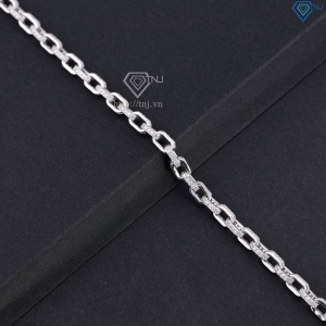 Lắc tay mắt xích cho nam đính full kim cương Moissanite 4mm LTAM0017