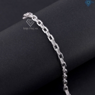 Lắc tay mắt xích cho nam đính full kim cương Moissanite 4mm LTAM0017