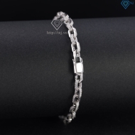 Lắc tay mắt xích cho nam đính full kim cương Moissanite 4mm LTAM0017