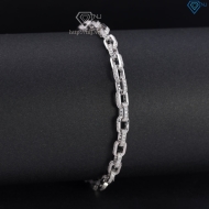 Lắc tay mắt xích cho nam đính full kim cương Moissanite 4mm LTAM0017