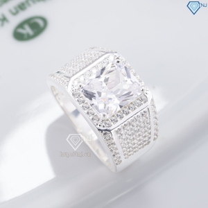 Nhẫn nam bạc 925 đính đá chữ nhật đẹp NNA0905