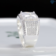 Nhẫn nam bạc 925 đính đá chữ nhật đẹp NNA0905