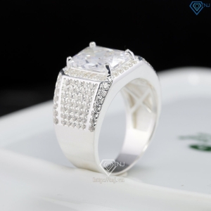 Nhẫn nam bạc 925 đính đá chữ nhật đẹp NNA0905