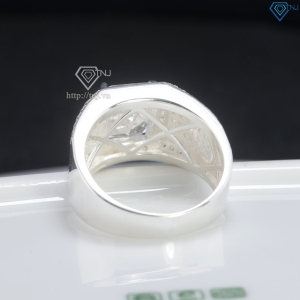 Nhẫn nam bạc 925 đính đá chữ nhật đẹp NNA0905