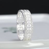 Nhẫn nam kim tiền bằng bạc bản nhỏ NNA0906