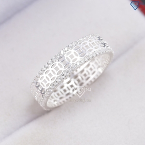 Nhẫn nam kim tiền bằng bạc bản nhỏ NNA0906 - Trang Sức TNJ