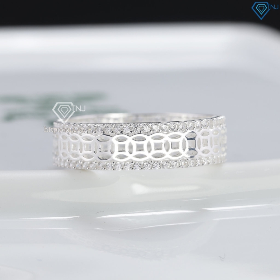 Nhẫn nam kim tiền bằng bạc bản nhỏ NNA0906 - Trang Sức TNJ