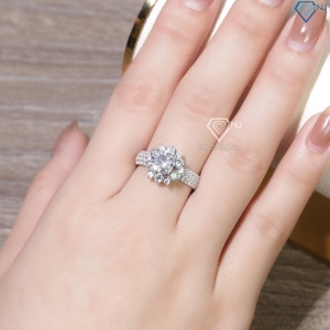 Nhẫn bạc nữ mặt bông hoa đá chủ cao xi kim NN0547-XK