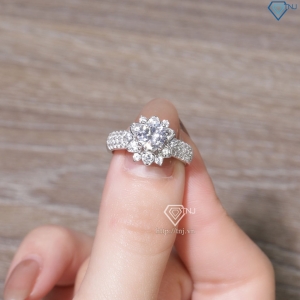 Nhẫn bạc nữ mặt bông hoa đá chủ cao xi kim NN0547-XK