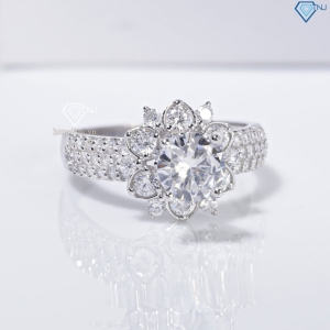 Nhẫn bạc nữ mặt bông hoa đá chủ cao xi kim NN0547-XK