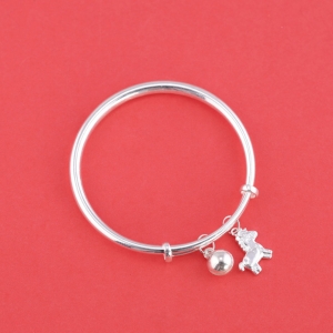 Lắc bạc cho trẻ sơ sinh khắc tên hình ngựa bạc LTT0231