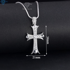 Dây chuyền bạc nam mặt thánh giá đính đá DCA0208