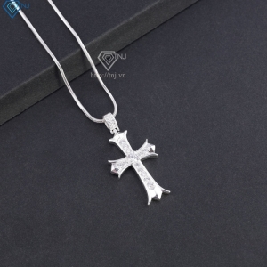 Dây chuyền bạc nam mặt thánh giá đính đá DCA0208