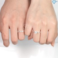 Nhẫn đôi bạc nhẫn cặp bạc đẹp thiết kế cách điệu độc đáo ND0229