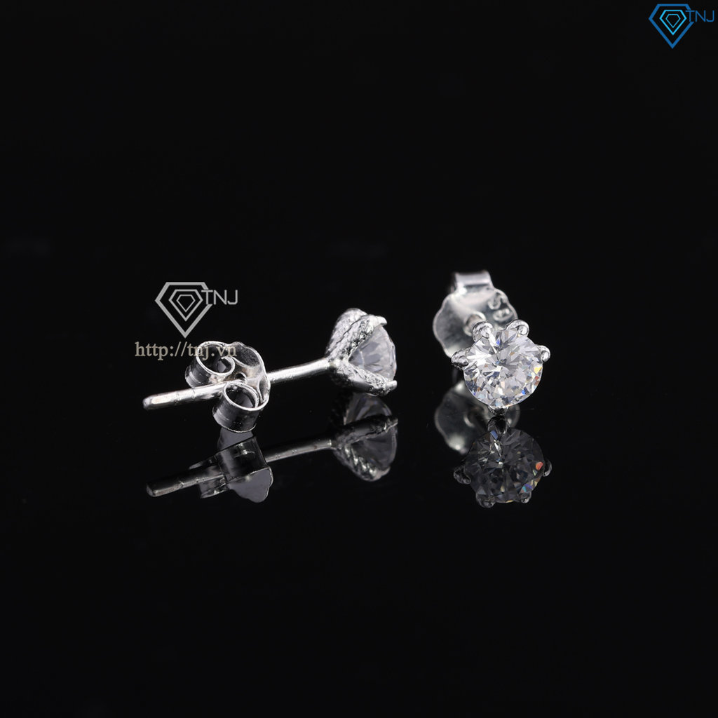 Bông tai bạc nam móng rồng đính đá 4mm BTA0114