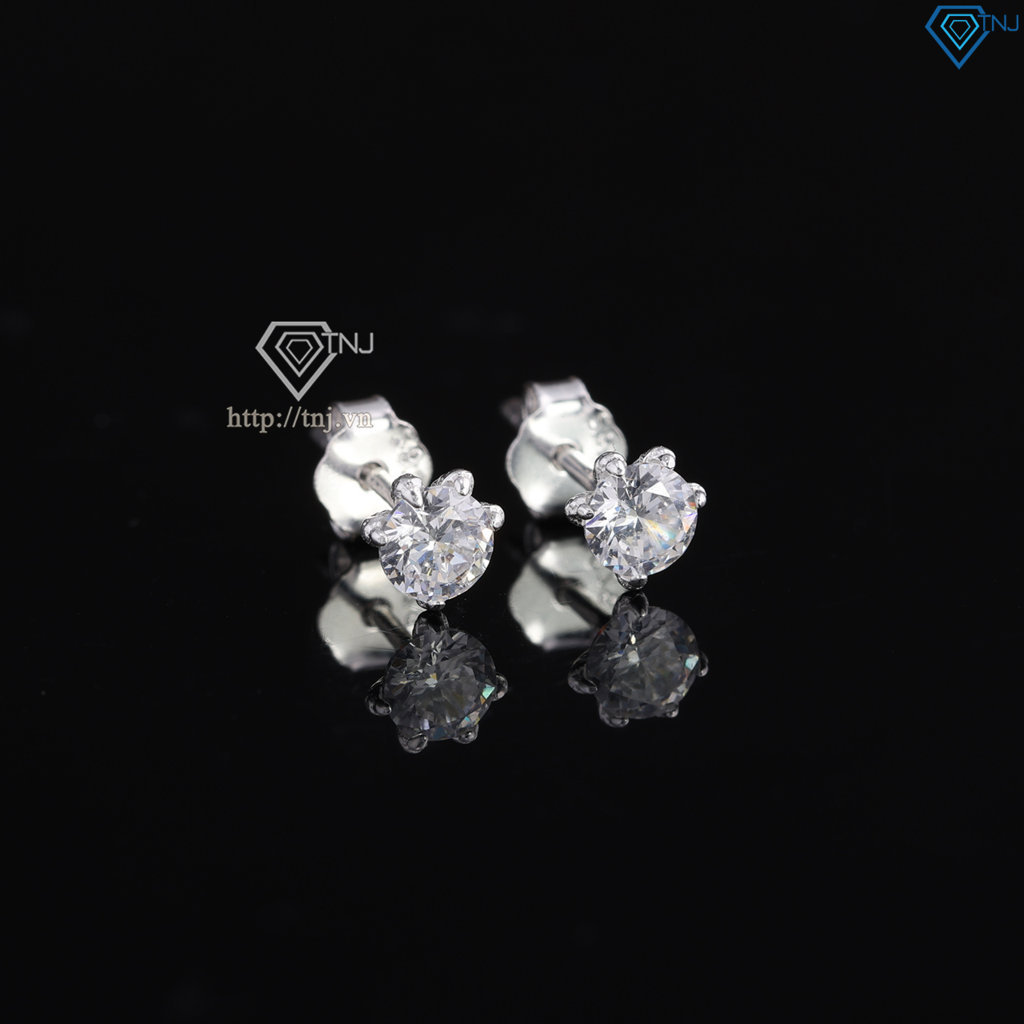 Bông tai bạc nam móng rồng đính đá 4mm BTA0114