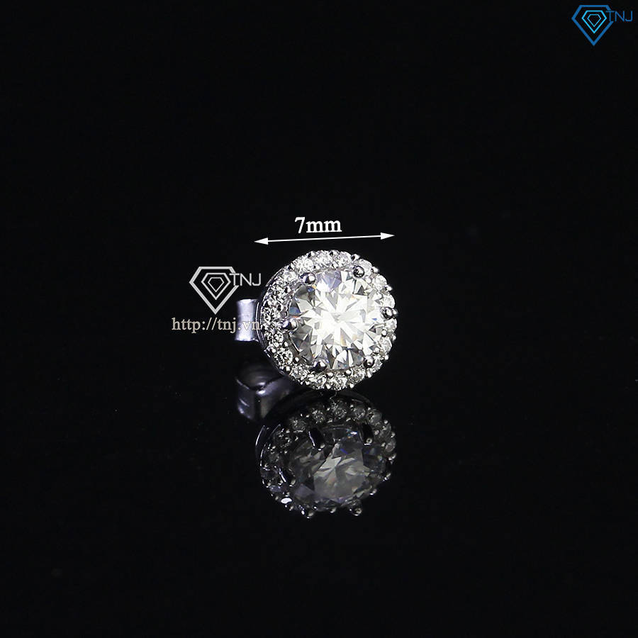 Bông tai nam 925 đính kim cương Moissanite 5mm BTAM0028