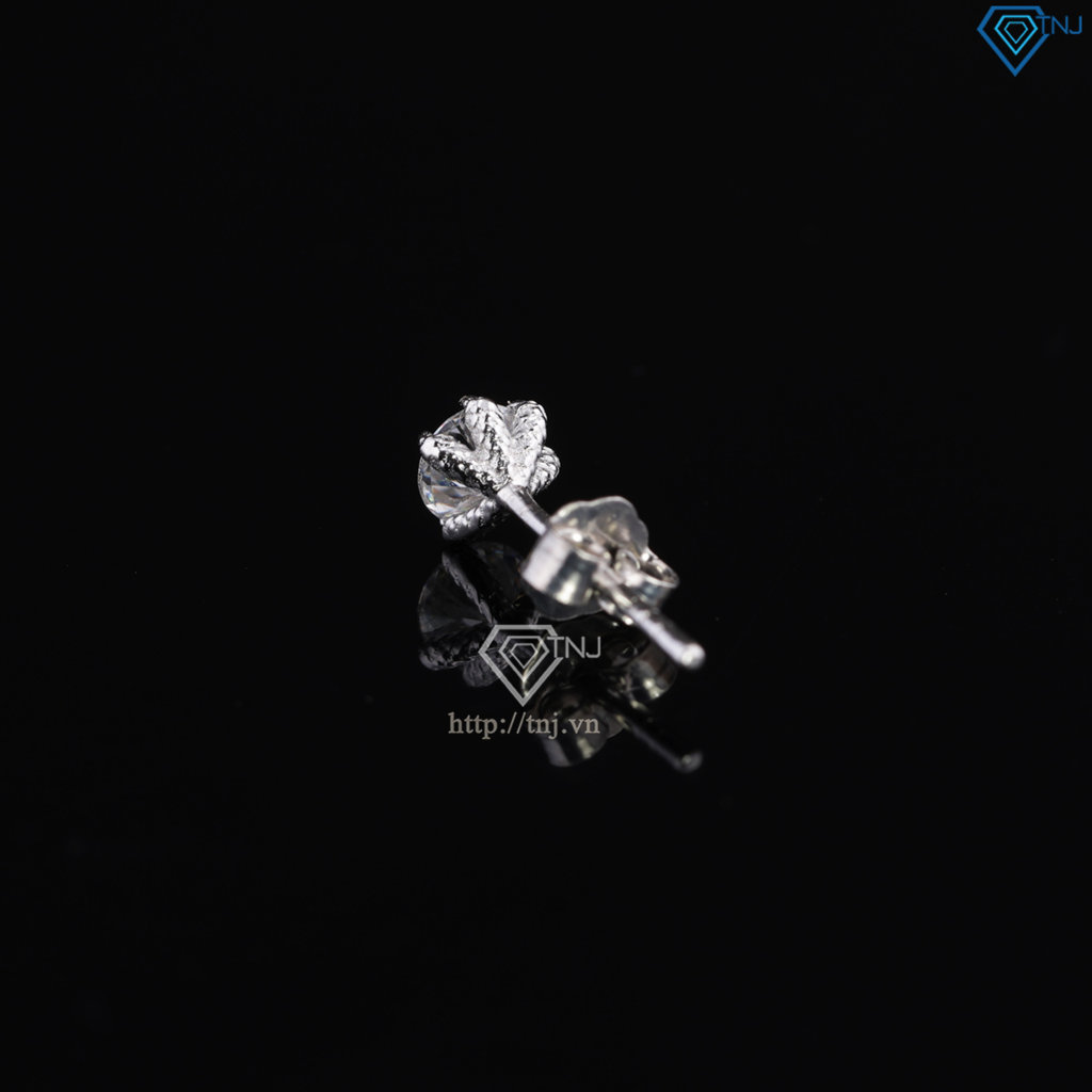 Bông tai nam móng rồng đính kim cương Moissanite 4mm BTAM0037