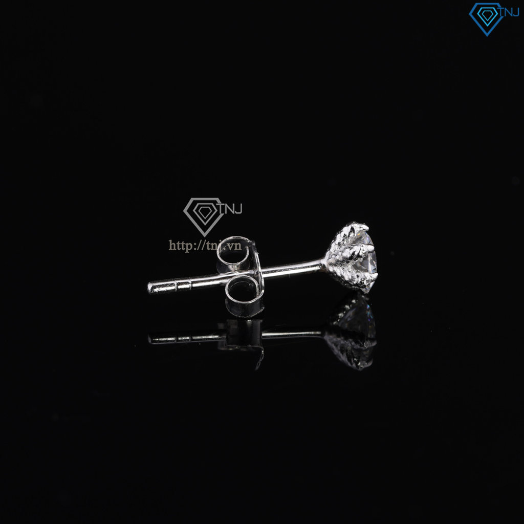 Bông tai nam móng rồng đính kim cương Moissanite 4mm BTAM0037