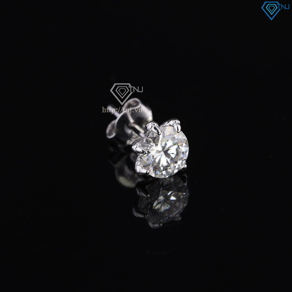 Bông tai nam móng rồng đính kim cương Moissanite 6mm BTAM0039