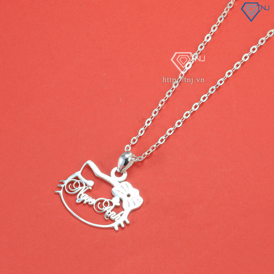 Dây chuyền bạc khắc tên cho bé gái Hello Kitty DCT0019