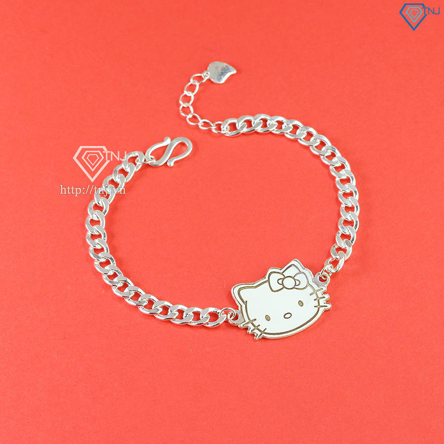 Lắc bạc cho bé khắc tên hình Hello Kitty LTT0166