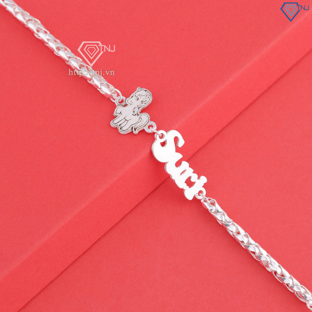 Lắc bạc cho bé khắc tên hình con ngựa LTT0201