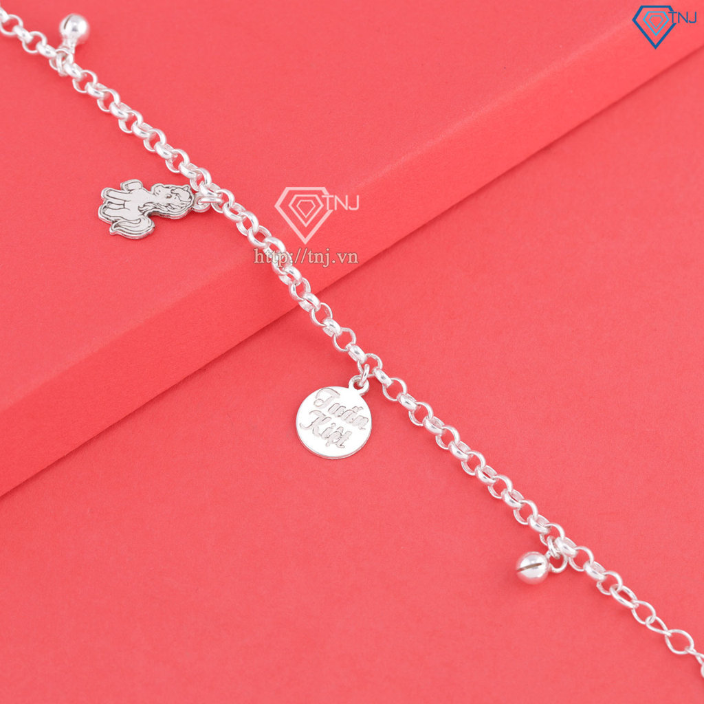 Lắc chân bạc cho bé hình con ngựa khắc tên LTT0207