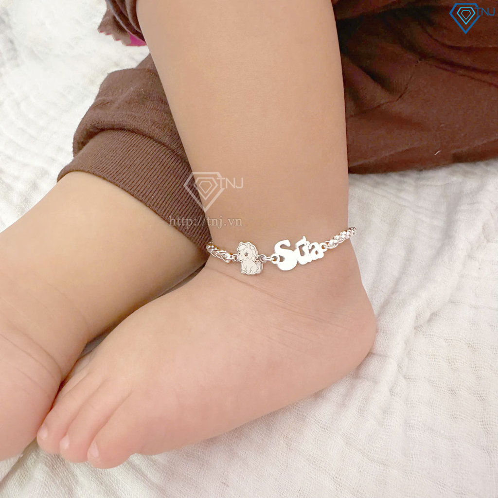 Lắc bạc cho bé khắc tên hình con ngựa LTT0216