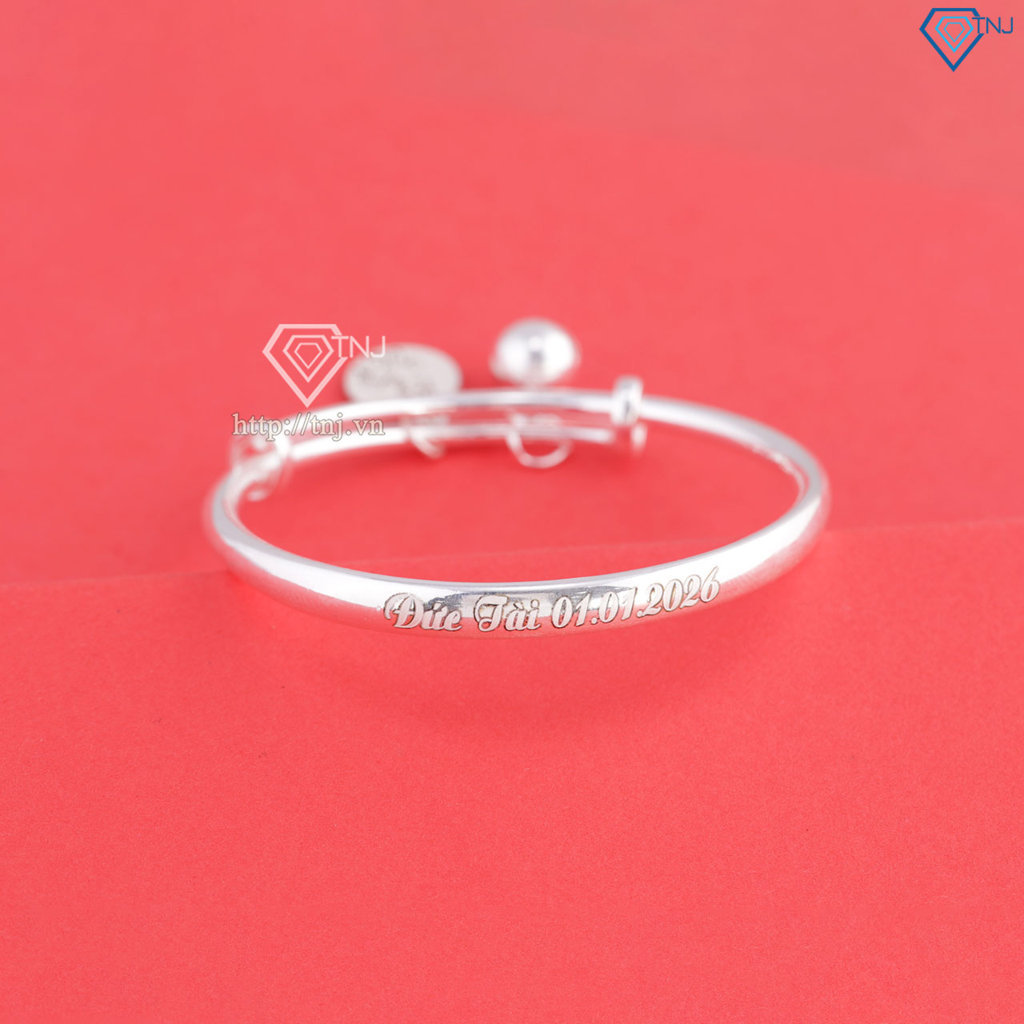 Lắc chân bạc dạng kiềng cho bé sơ sinh khắc tên hình con ngựa LTT0210