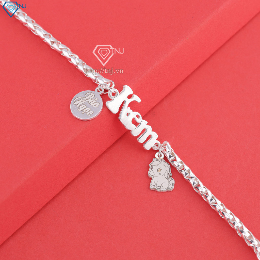 Lắc bạc cho bé khắc tên và con giáp theo yêu cầu LTT0213