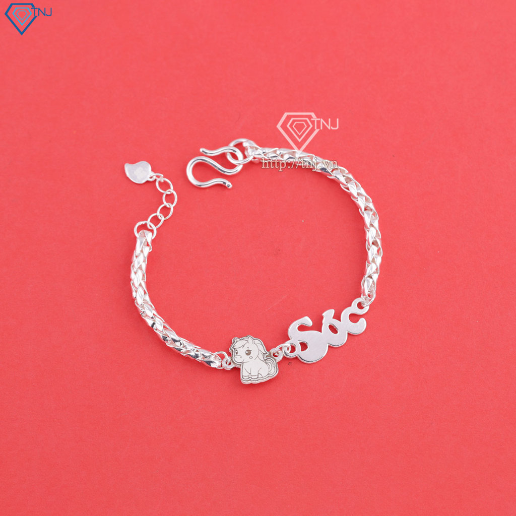Lắc bạc cho bé khắc tên hình con ngựa LTT0216