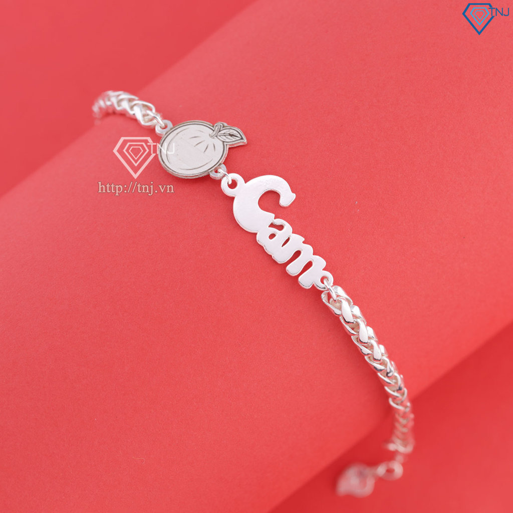 Lắc bạc cho bé khắc tên hình quả Cam LTT0225