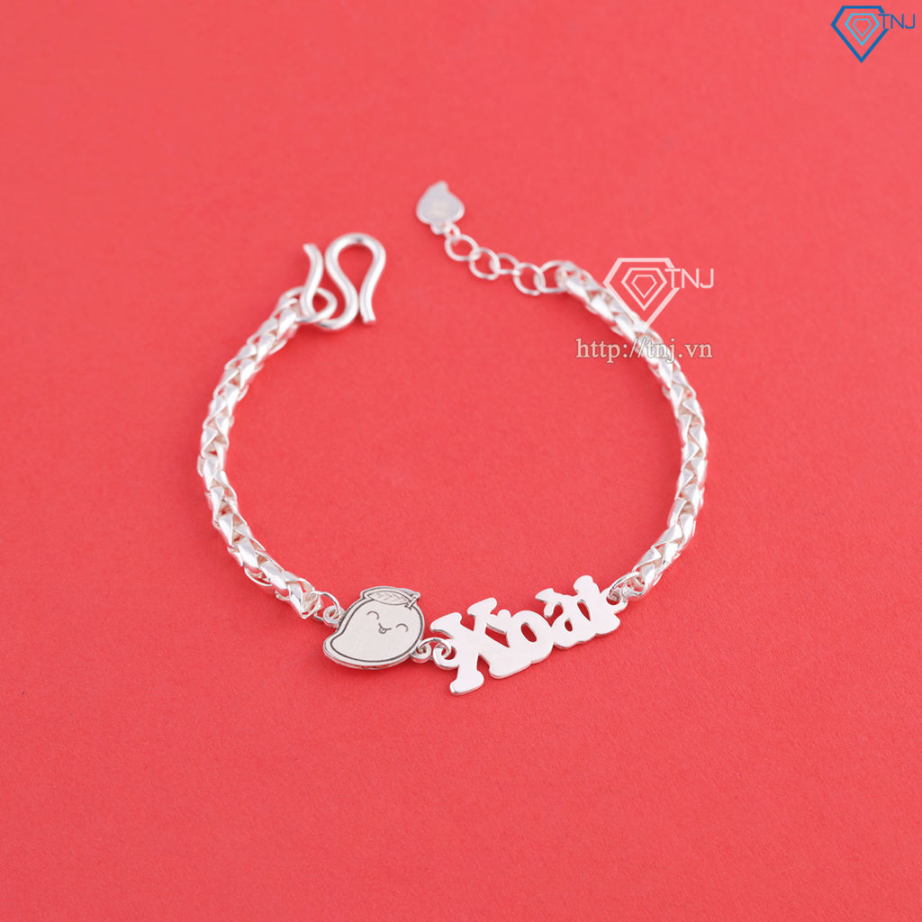 Lắc bạc cho bé khắc tên hình quả Xoài LTT0227