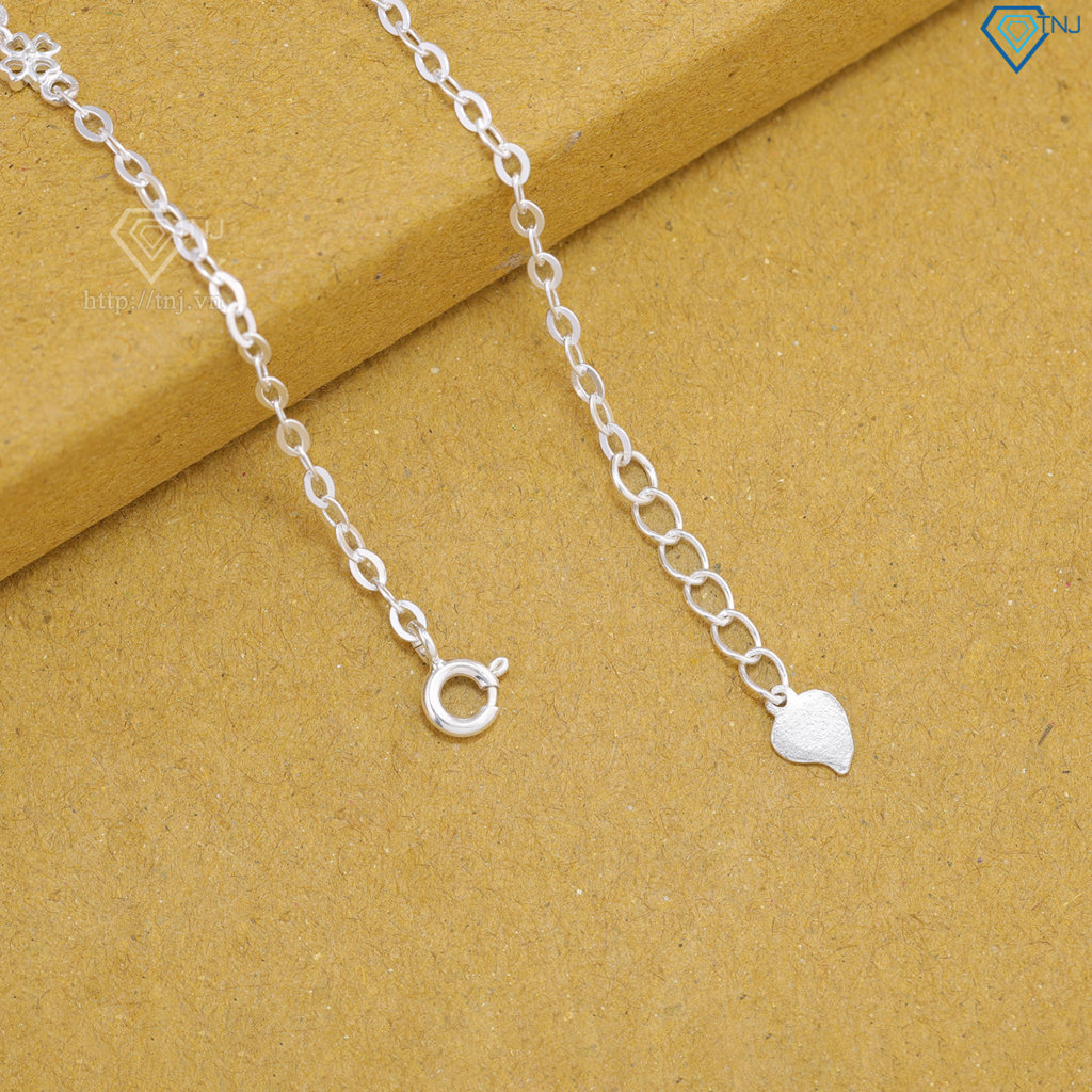 Lắc tay nữ hình cỏ 4 lá đính kim cương Moissanite 4mm khắc tên theo yêu cầu - Kiểm định GRA LTNM0022
