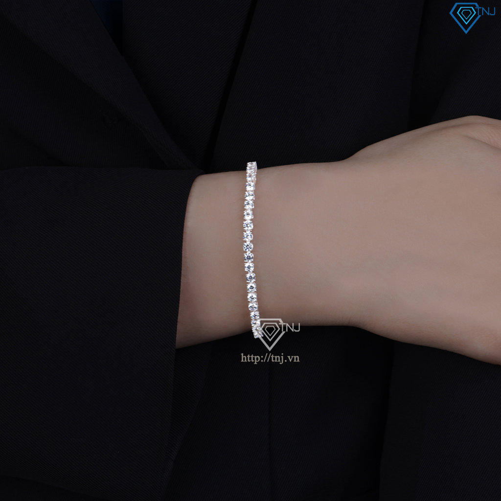Lắc tay bạc nữ tennis đính full Moissanite 3.0mm LTNM0023