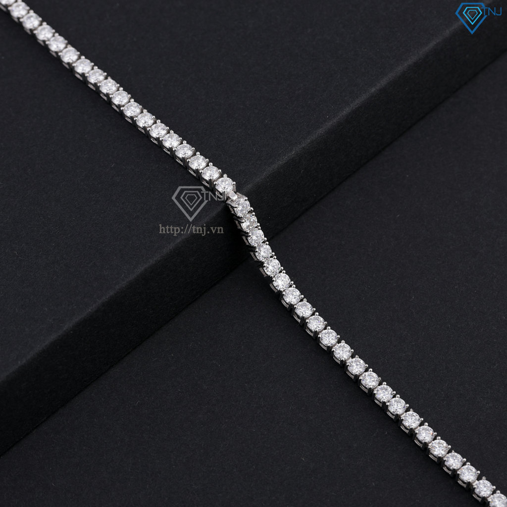 Lắc tay bạc nữ tennis đính full Moissanite 3.0mm LTNM0023